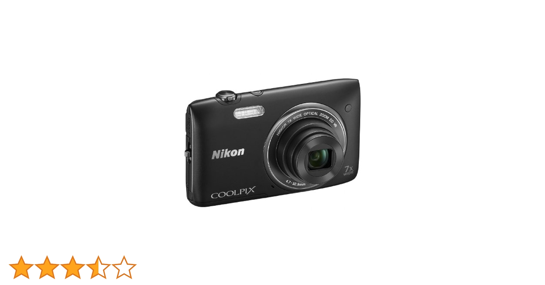 Nikon COOLPIX S3500 Compact Digital Camera - Black (20.1MP